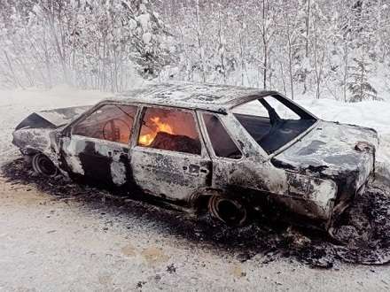 В машине под Плесецком сгорел 45-летний водитель