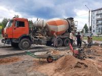 На 60 лет Октября в Няндоме развернулся ремонт тротуаров